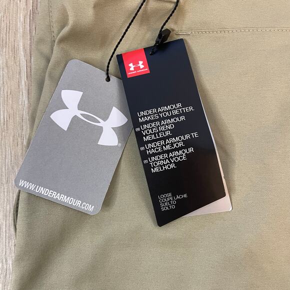 Under Armour Boys Khaki Golf Shorts Size 16 Tan Polyester NWT - Picture 10 of 11